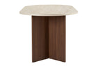 Sablin - Table à Manger - Travertine/Milano Walnut