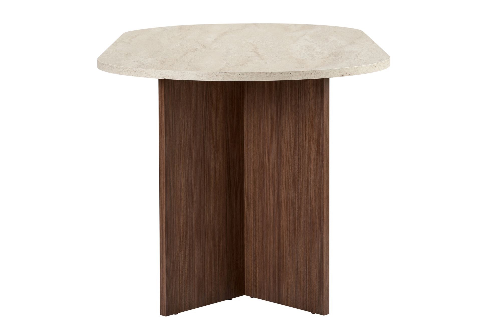 Sablin - Table à Manger - Travertine/Milano Walnut