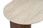 Sablin - Table à Manger - Travertine/Milano Walnut