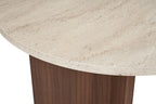 Sablin - Table à Manger - Travertine/Milano Walnut
