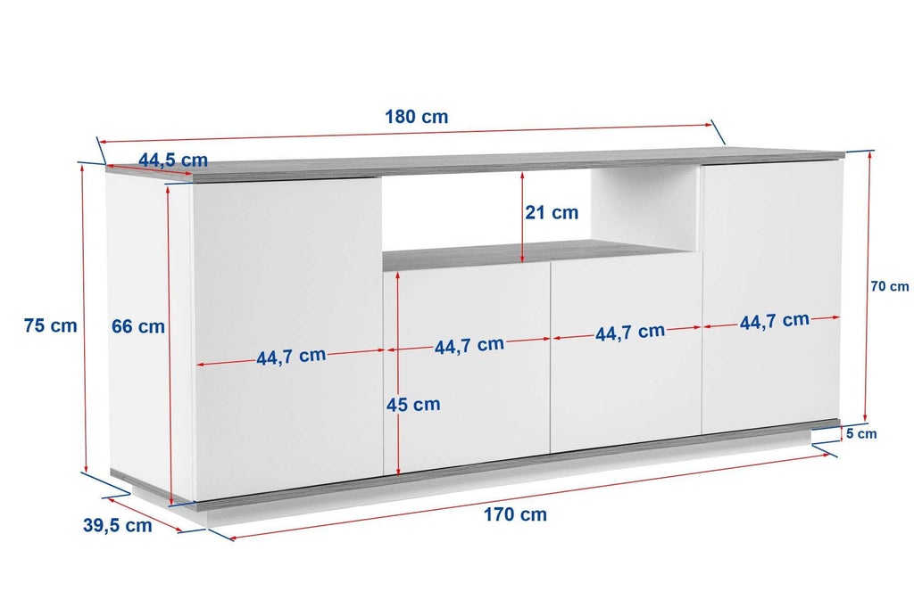 Arista - Console - Blanc/Walnut