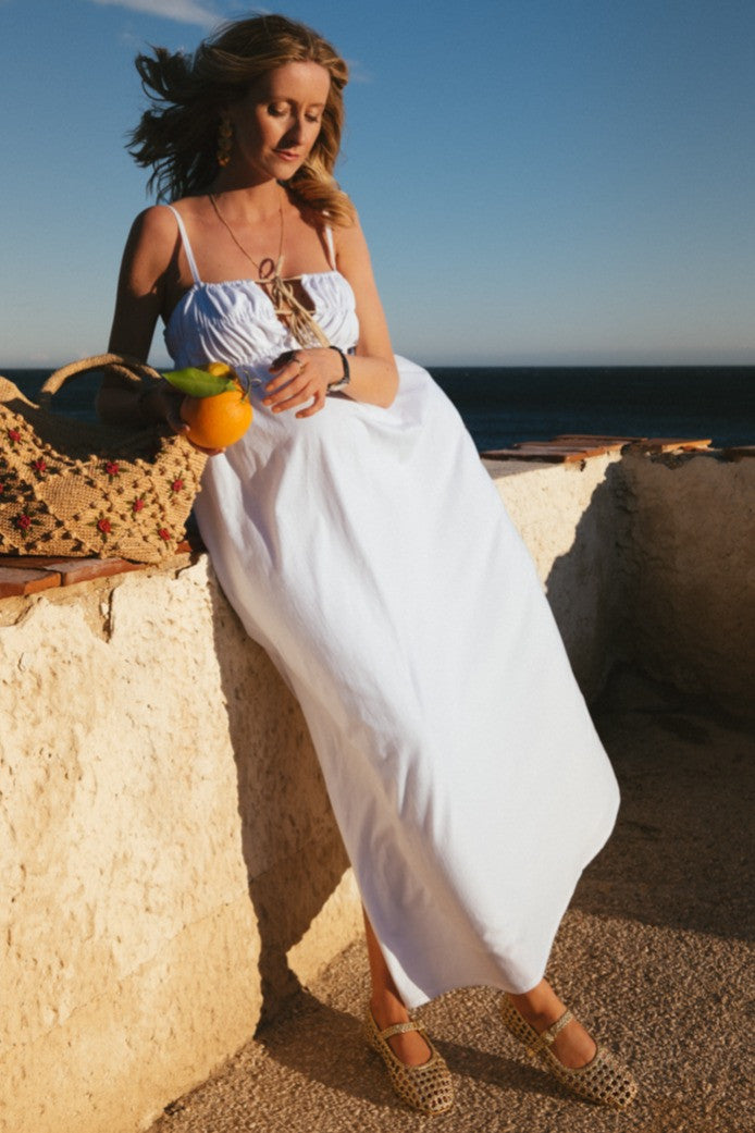 Vestido Rosella Popelín Crudo