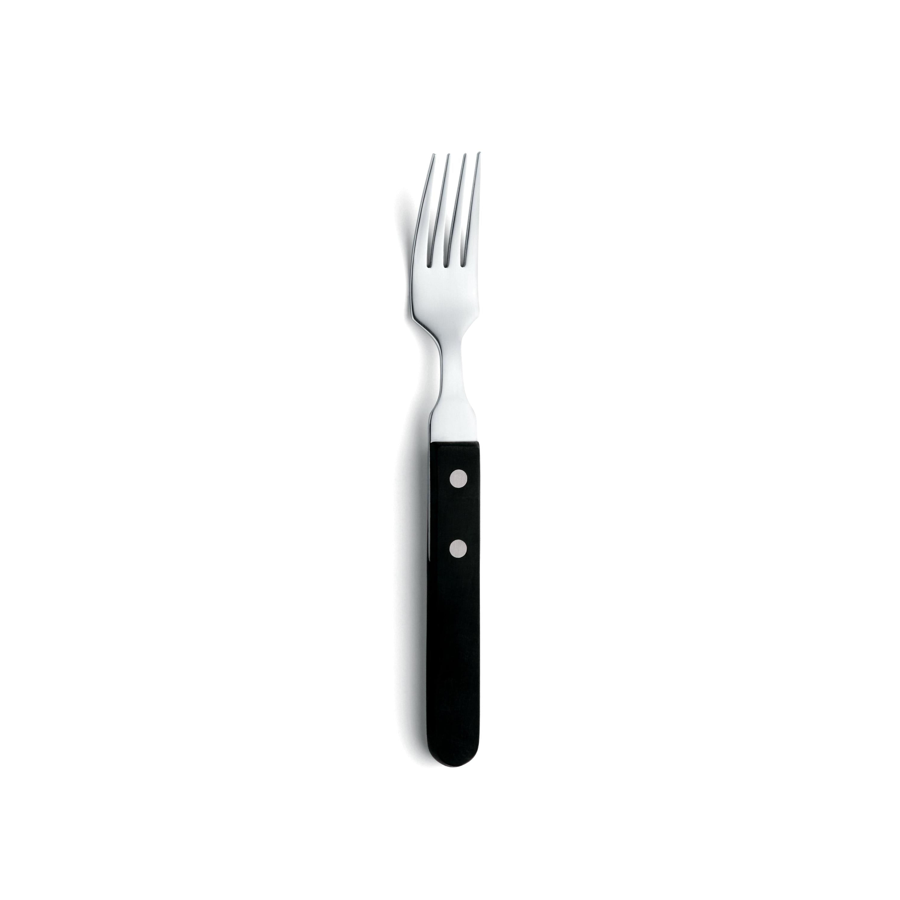 Steak Pizza - Set De 6 Couteaux Et 6 Fourchettes - Noir