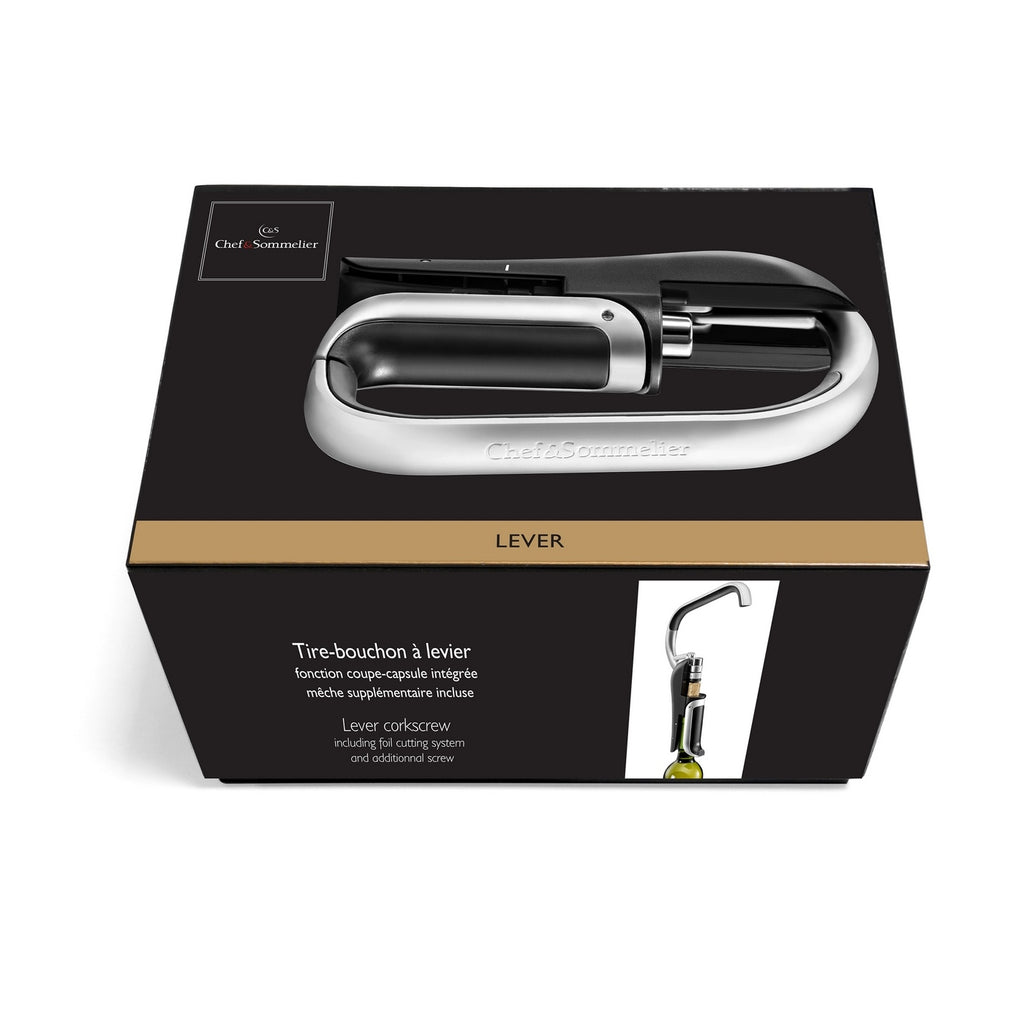 Lever - Tire Bouchon À Levier - Inox/Abs Et Élastomère - Inox/Noir