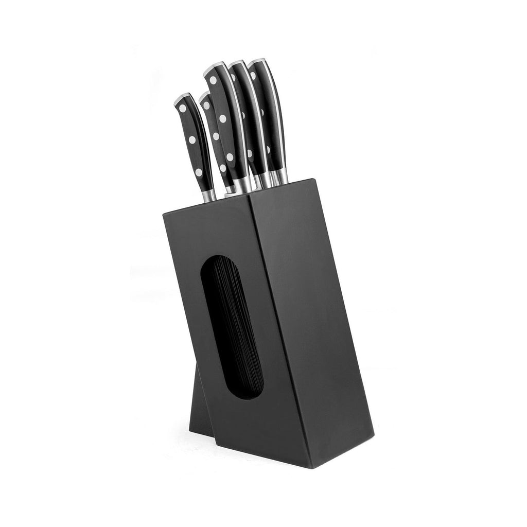 Vulcano - 5-Piece Spaghetti Knife Block - Black Wood
