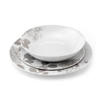 Gardena - Service 18 Pièces - Porcelaine - Blanc/Gris