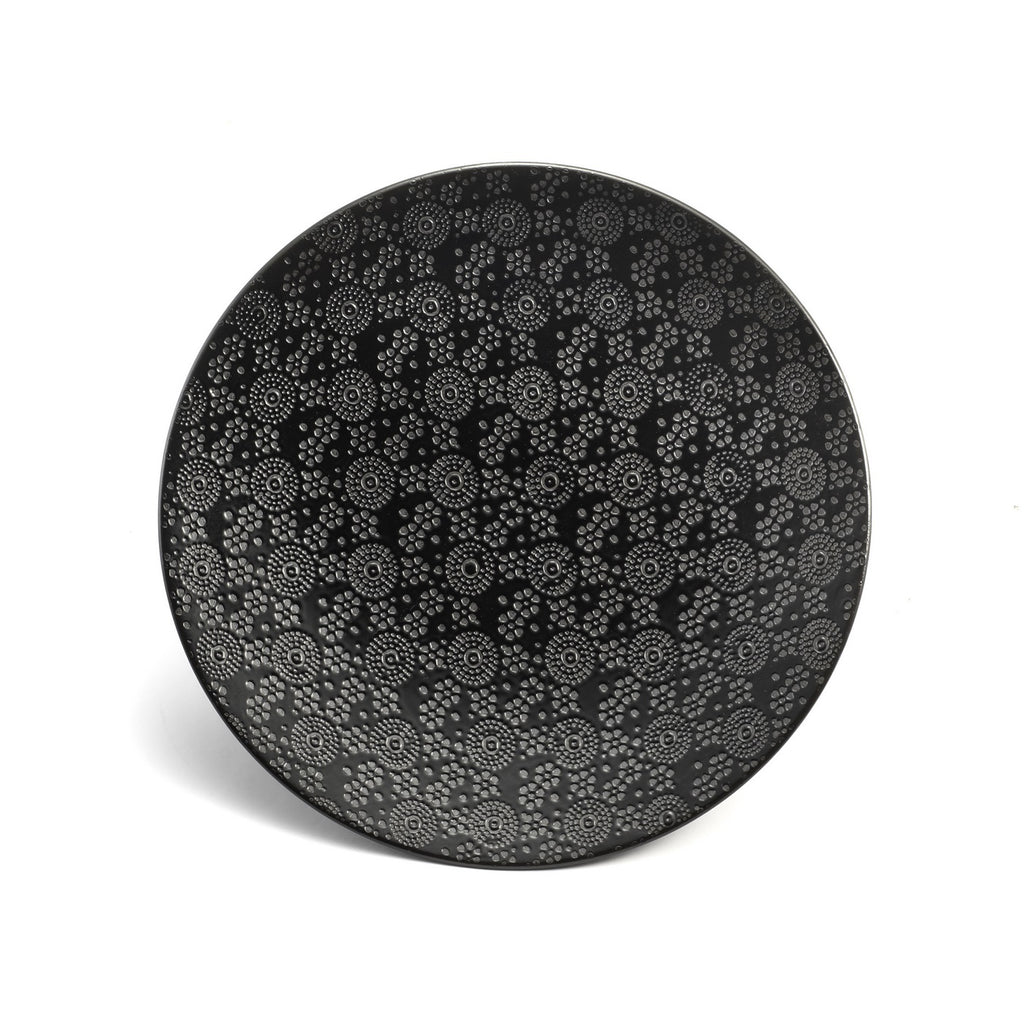 Black Japan - 6 Dessert Plates - Stoneware - Black