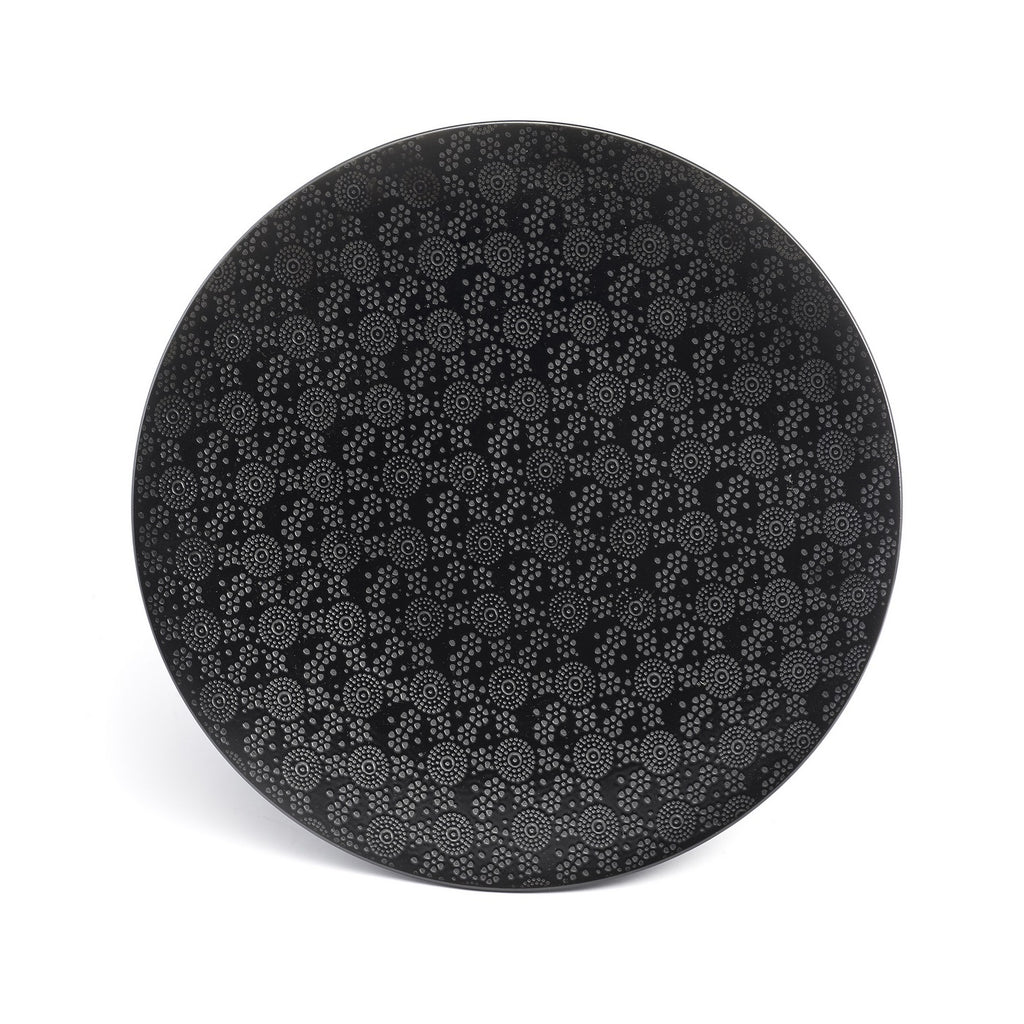 Black Japan - 6 Assiettes Plates - Grès - Noir