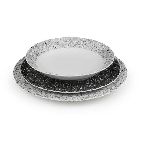 Cosmo - Service 18 Pièces - Porcelaine - Blanc/Gris