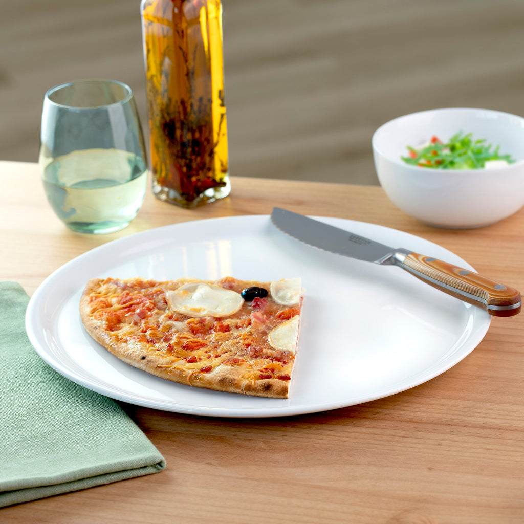 Trattoria - 4 Assiette À Pizza 31 Cm - Porcelaine - Blanc