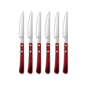 Brasero - Set de 6 cuchillos para carne - Rojo