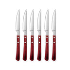 Brasero - Set de 6 cuchillos para carne - Rojo