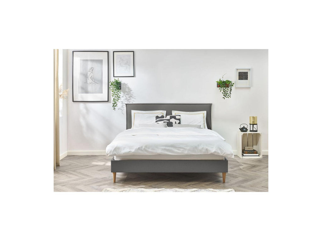 Sary - Cama con lamas macizas - Patas de madera natural