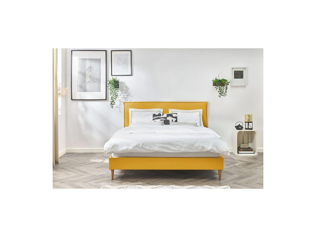 Sary - Cama con lamas macizas - Patas de madera natural