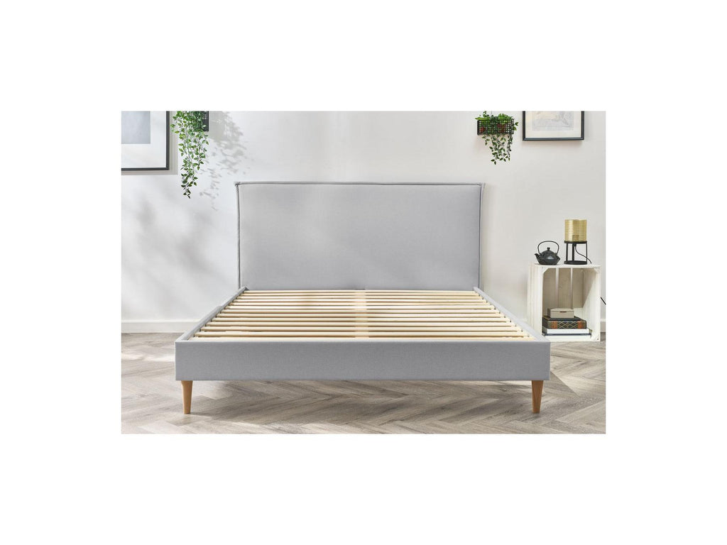 Sary - Cama con lamas macizas - Patas de madera natural