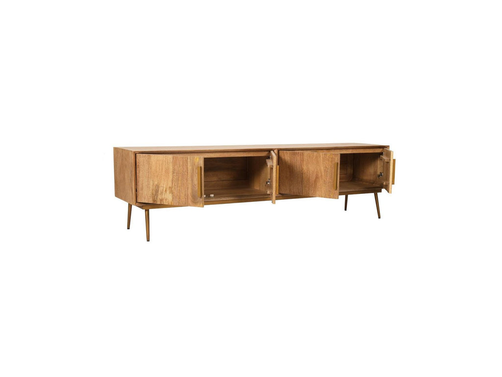 Mueble de TV de 4 puertas - Bruges - Madera maciza de mango