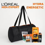 Men Expert Hydra Energetic Sac 5 Produits Soin Hydratant + Gel Désincrustant + Soin Yeux + Gel Douche + Anti-Trans
