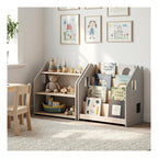 Librería y Estantería Para Juguetes Dúo – Blanco y Gris