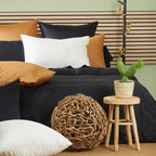 Douce Nuit - Duvet Cover - Cotton Satin - Black