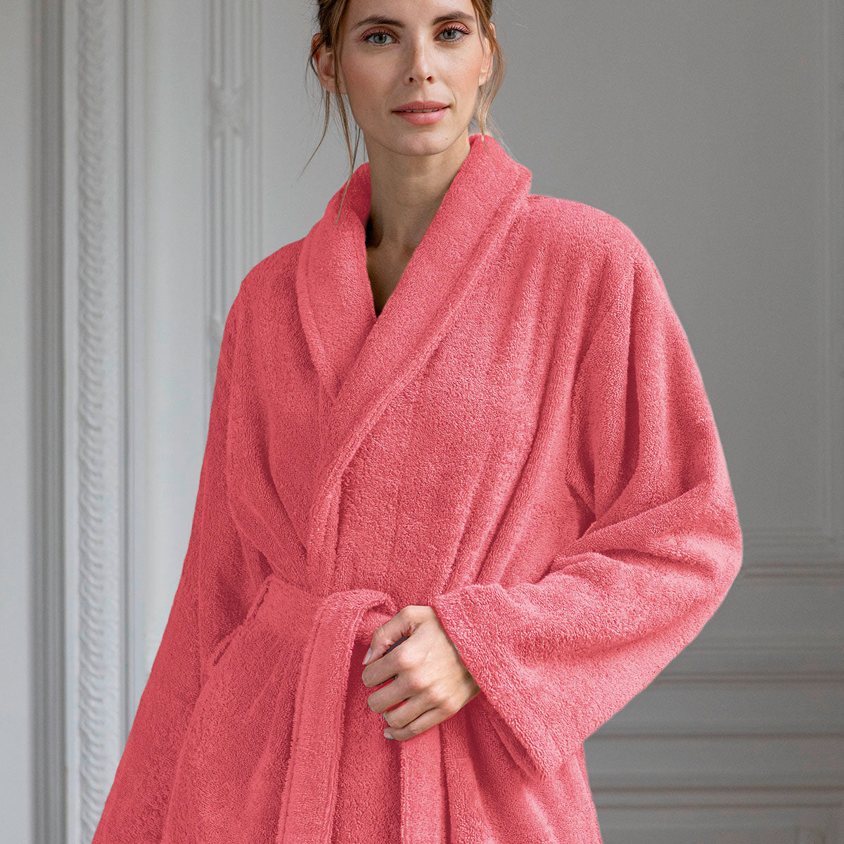 Éponge Unie - Peignoir - Corail