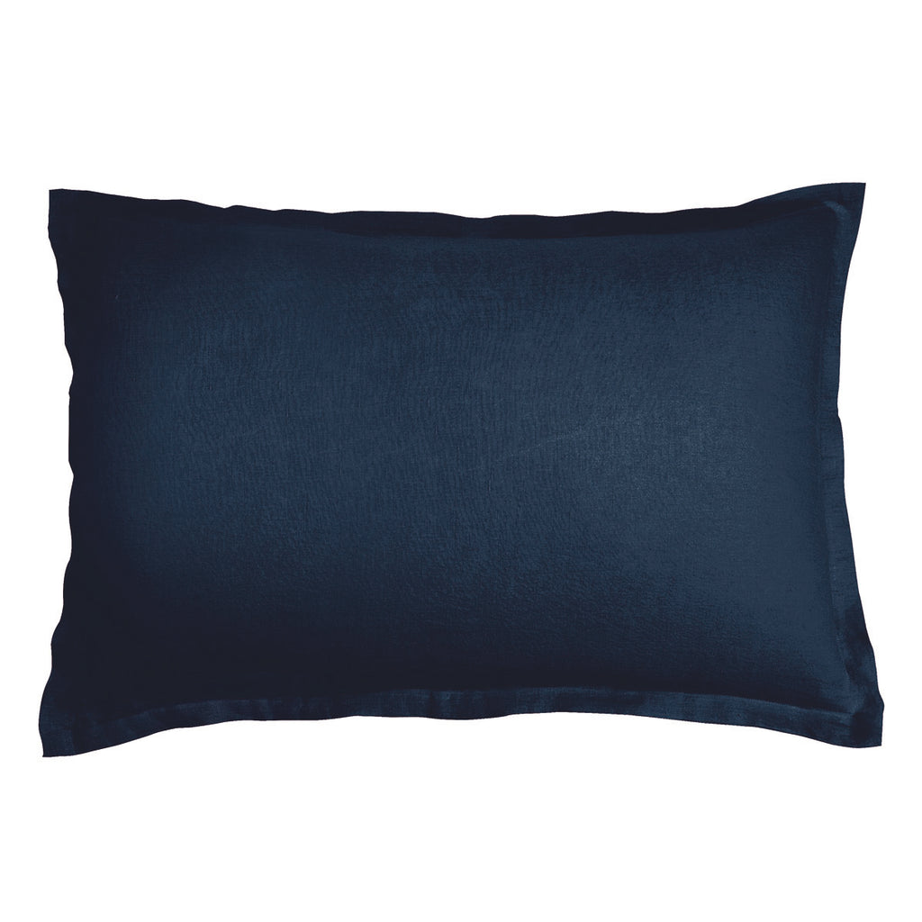 Washed Linen - Pillowcase - Midnight Blue