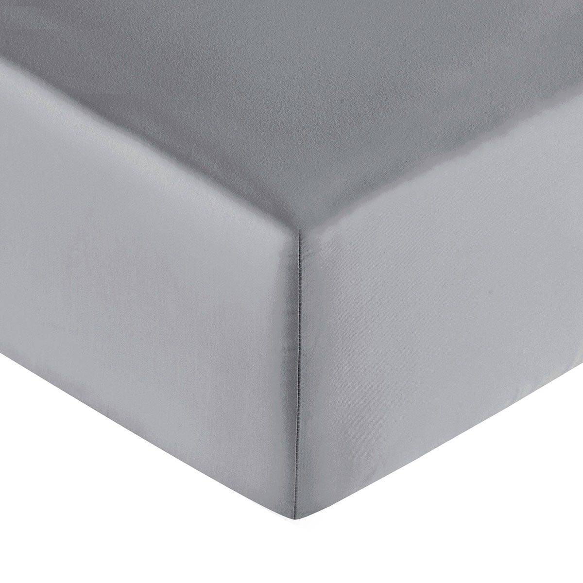 Plain Satin - Fitted Sheet - Grey