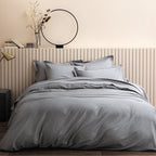 Plain Satin - Fitted Sheet - Grey
