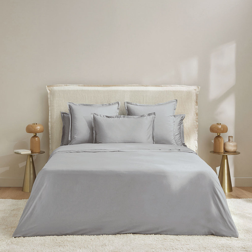 Plain Satin - Flat Sheet - Grey