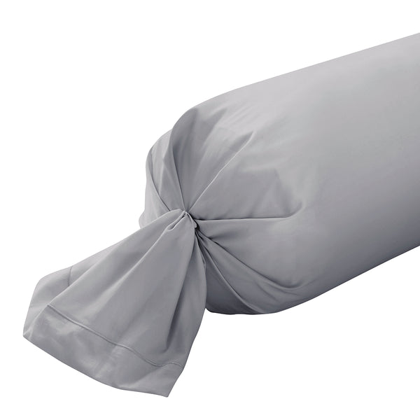 Plain Satin - Bolster Pillowcase - Grey