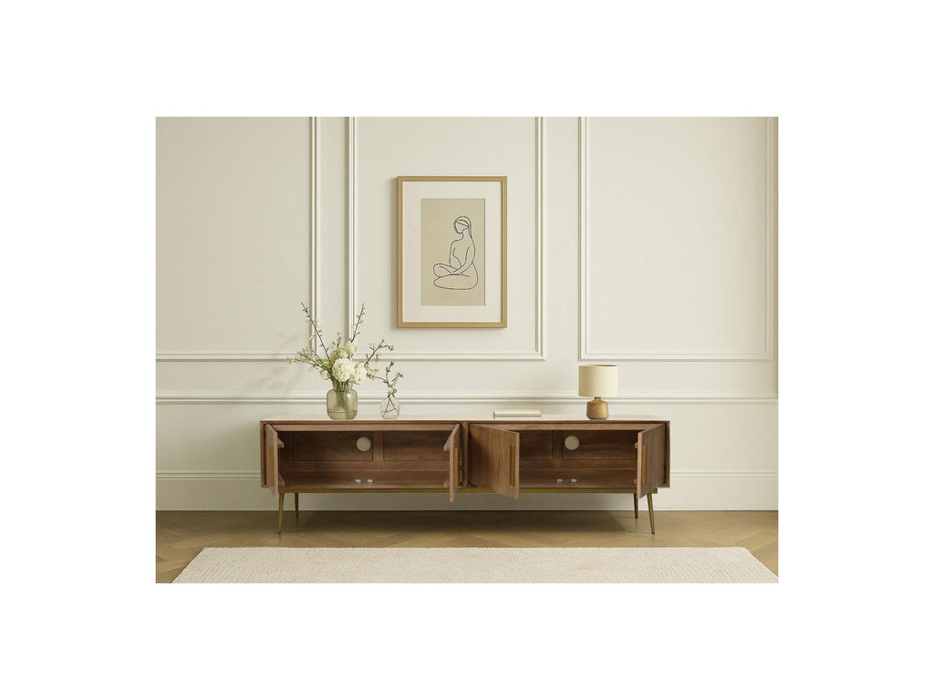 Mueble de TV de 4 puertas - Bruges - Madera maciza de mango