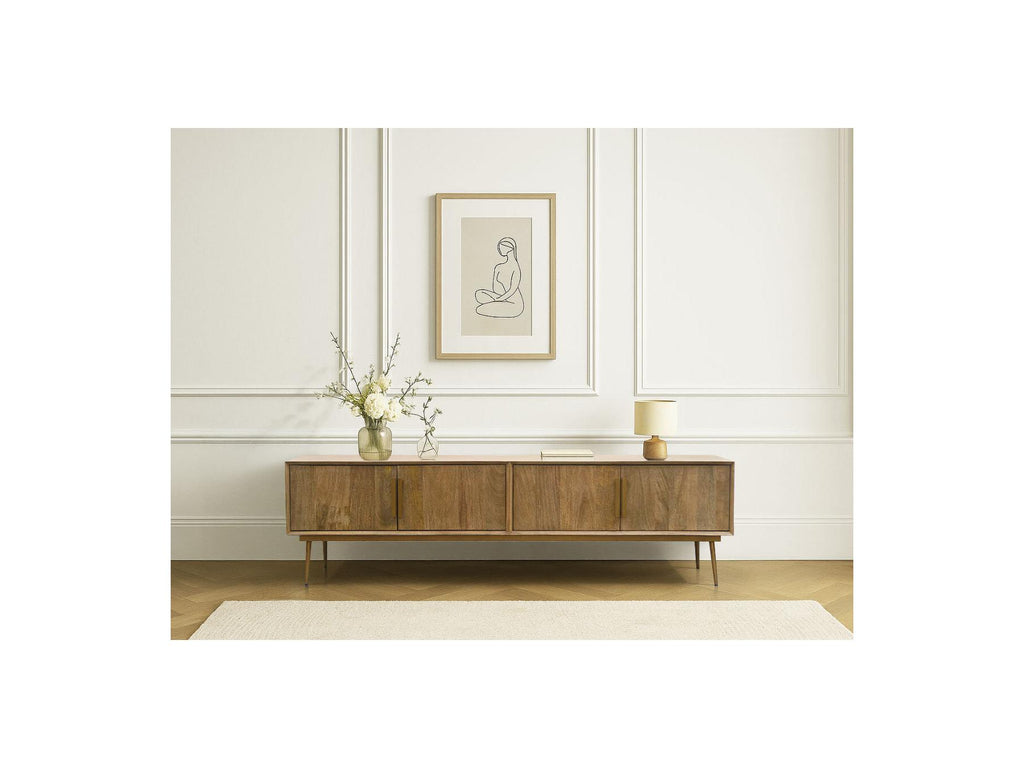 Mueble de TV de 4 puertas - Bruges - Madera maciza de mango