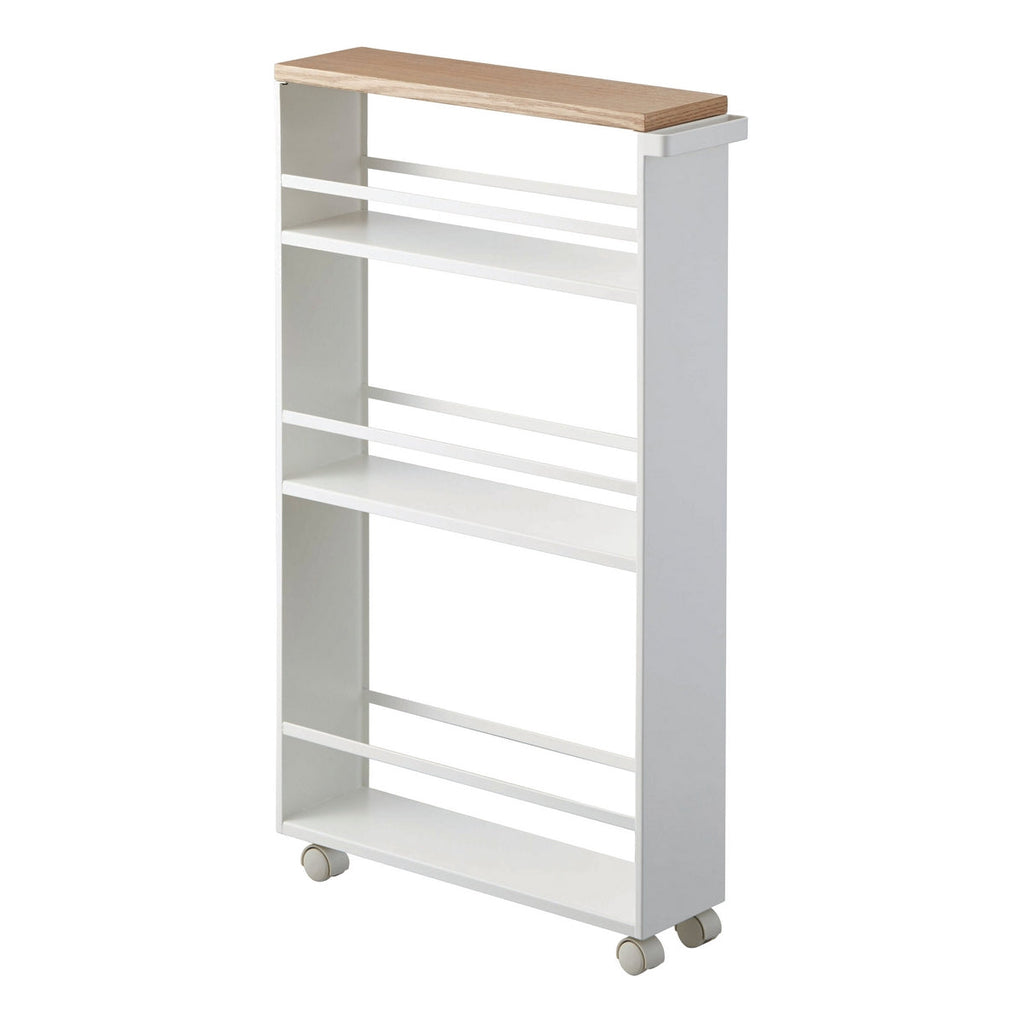 Storage Trolley With Handle - Tower - White