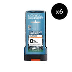 Set di 6 - Men Expert Magnesium Defense Gel doccia crema per pelle sensibile 0% alcol arricchito con magnesio 300 ml