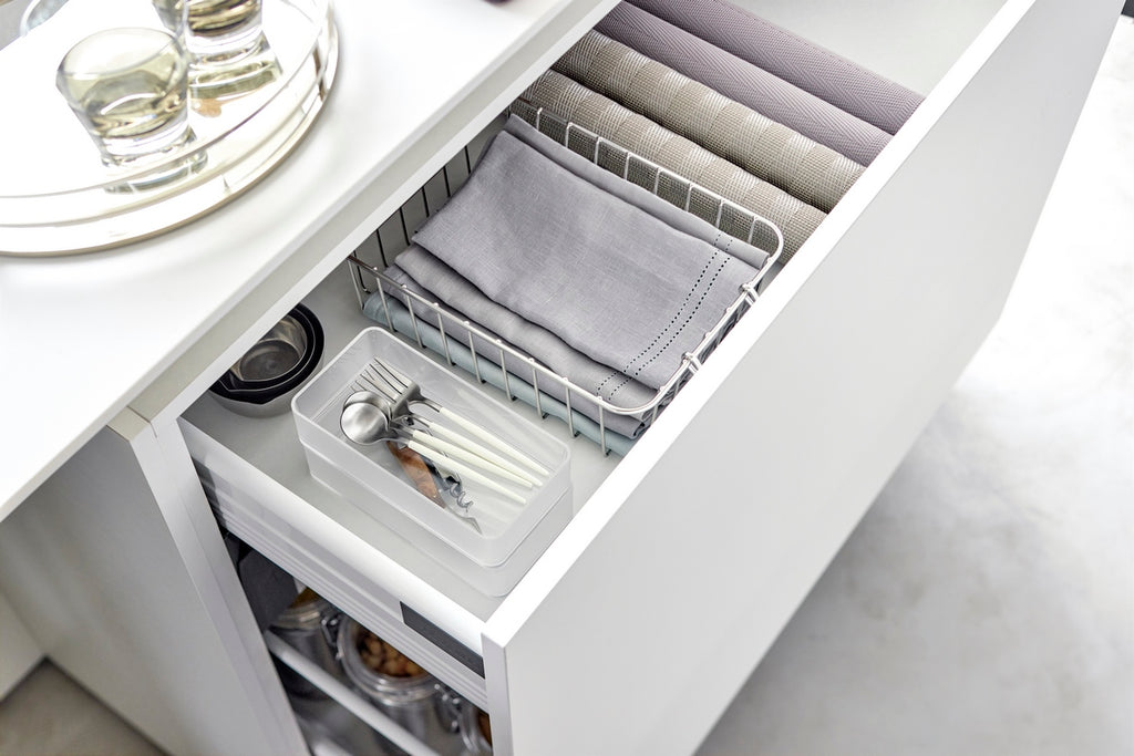 Set Of 2 Stackable Storage Boxes - Tower - White