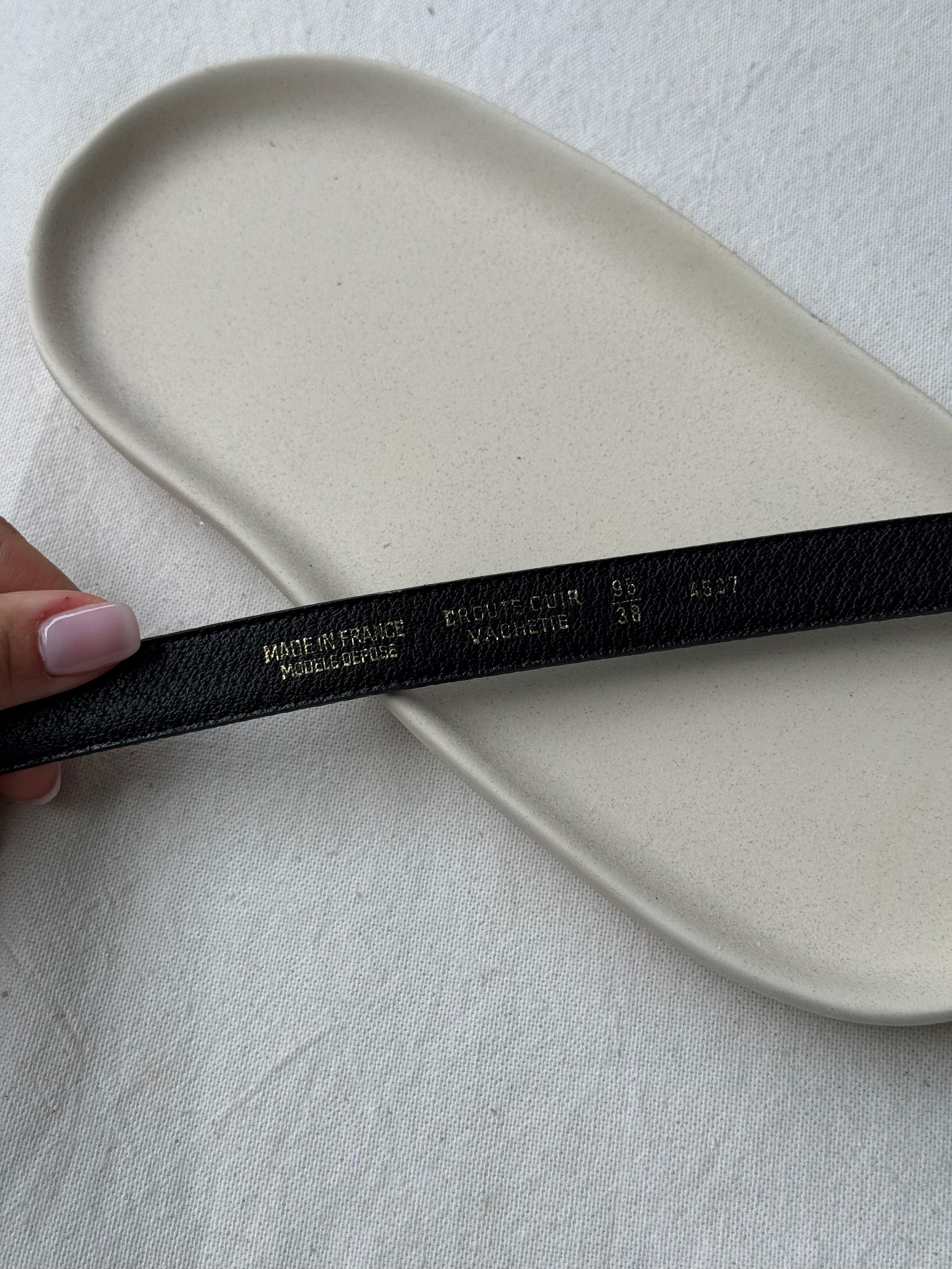 Ceinture Givenchy Vintage - Cuir Bleu Imitation Croco