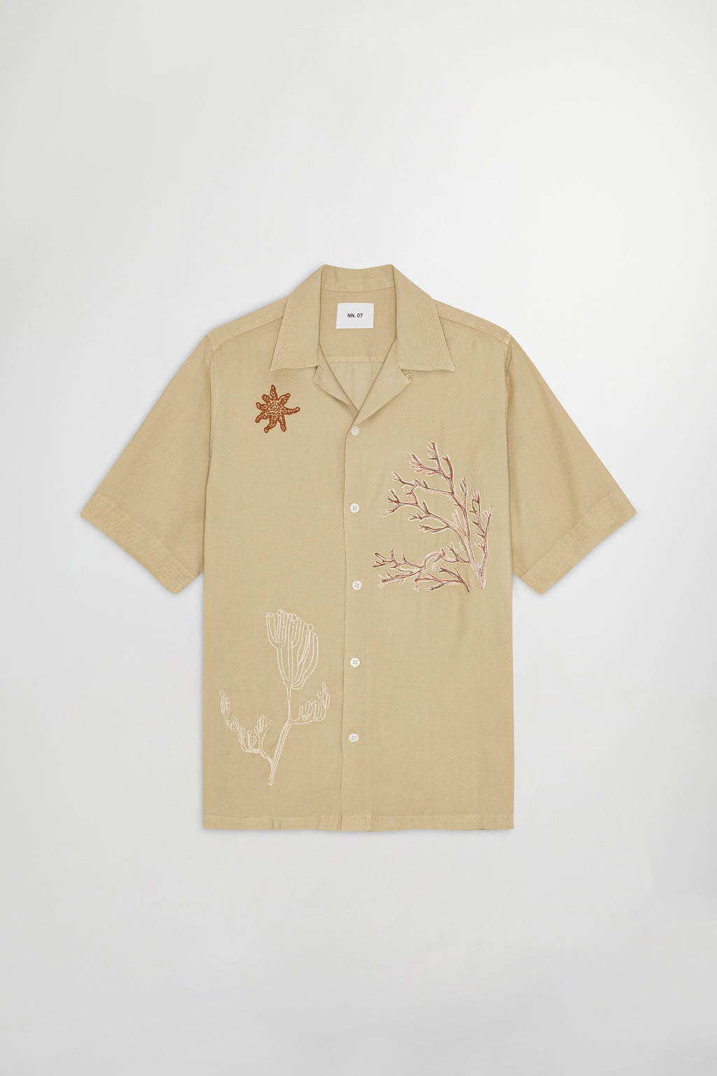 Julio Ss Emb Short Sleeve Shirt - White Pepper