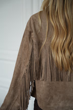 Fransenjacke Nina – Taupe