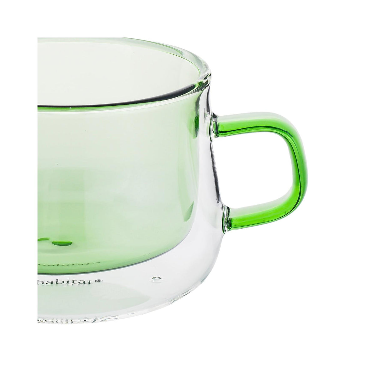 Ambra - Lot De 2 Mugs Double Paroi En Verre - 22Cl - Vert