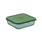Aloe - Lot De 3 Boîtes De Conservation Carrées En Verre - 32/52/80Cl - Vert