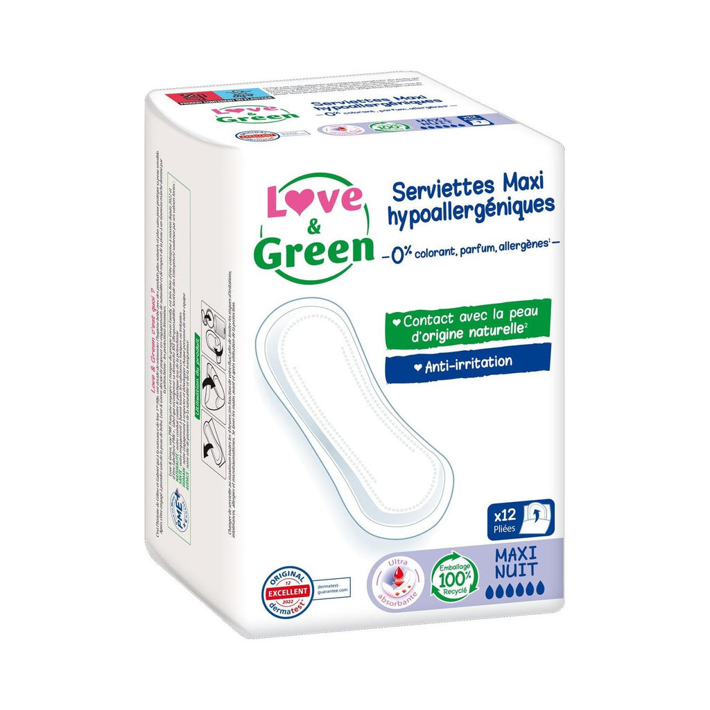 Assorbenti Ipoallergenici Ed Ecologici "Maxi Notte" X 12