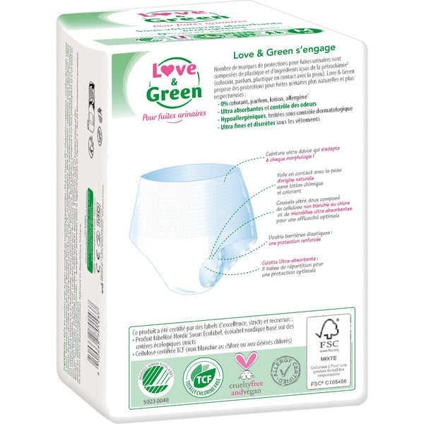 Sous-Vêtements Absorbants Adulte Hypoallergéniques Et Écologiques Plus "Taille M" X8