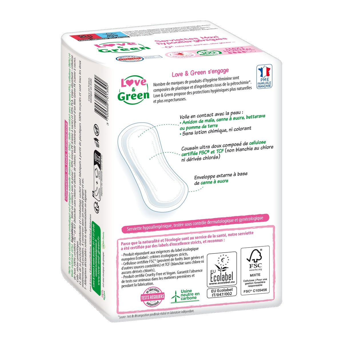 Serviettes Hypoallergéniques Et Écologiques "Maxi Normal" X 16