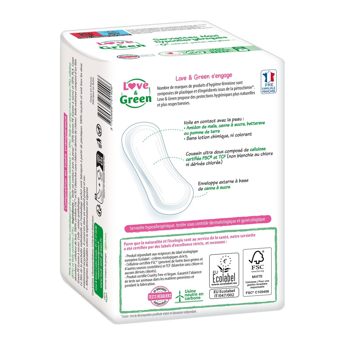 Serviettes Hypoallergéniques Et Écologiques "Maxi Super" X 14