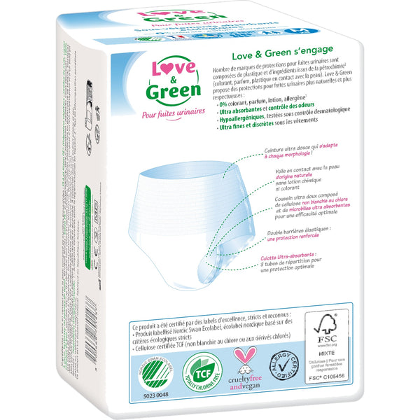 Sous-Vêtements Absorbants Adulte Hypoallergéniques Et Écologiques Plus Nuit "Taille M" X8