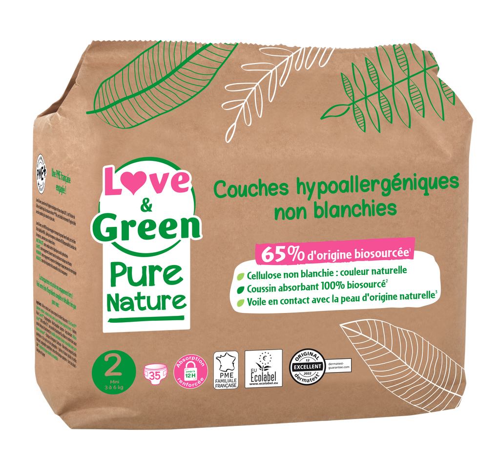 Pure Nature Unbleached Hypoallergenic And Eco-Friendly Nappies Size 2 X 35