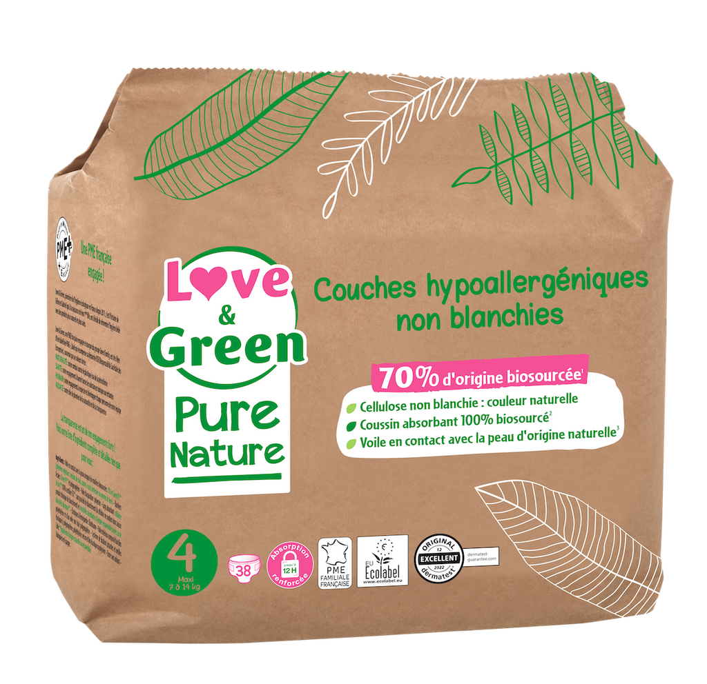 Pure Nature Couches Hypoallergéniques Et Écologiques Non Blanchies T4 X 38
