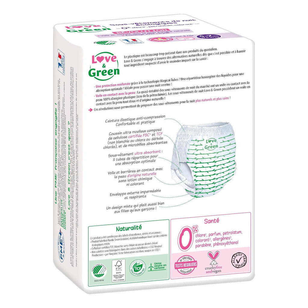 Mutandine Da Notte Ecologiche Per Bambini 4-7 Anni X15