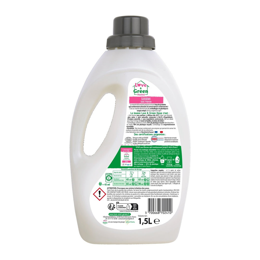 Home Detergente Recargable Y Sin Perfume Hipoalergénico - 1,5L