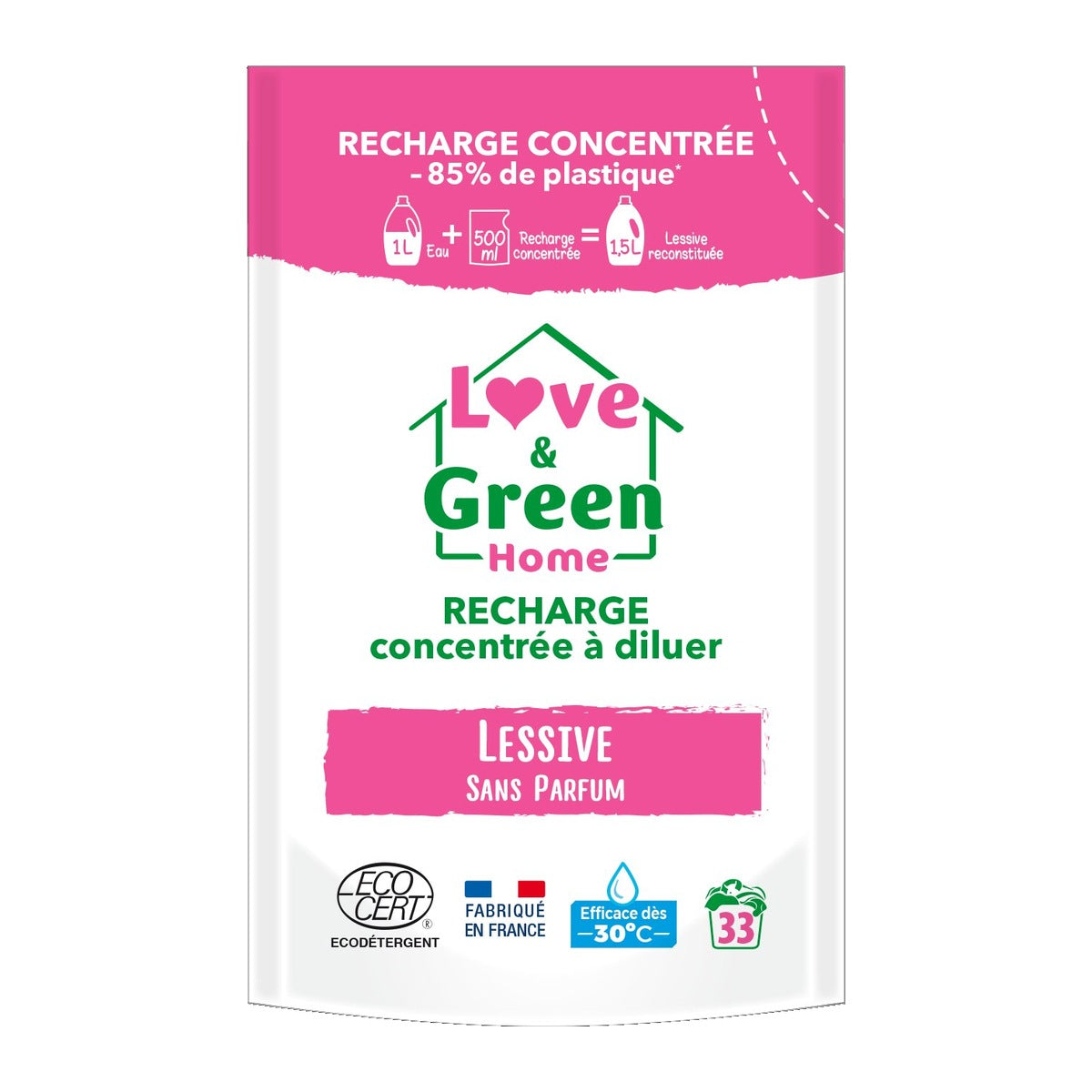 Home Recharge Concentrée À Diluer De Lessive Sans Parfum Hypoallergénique - 500Ml