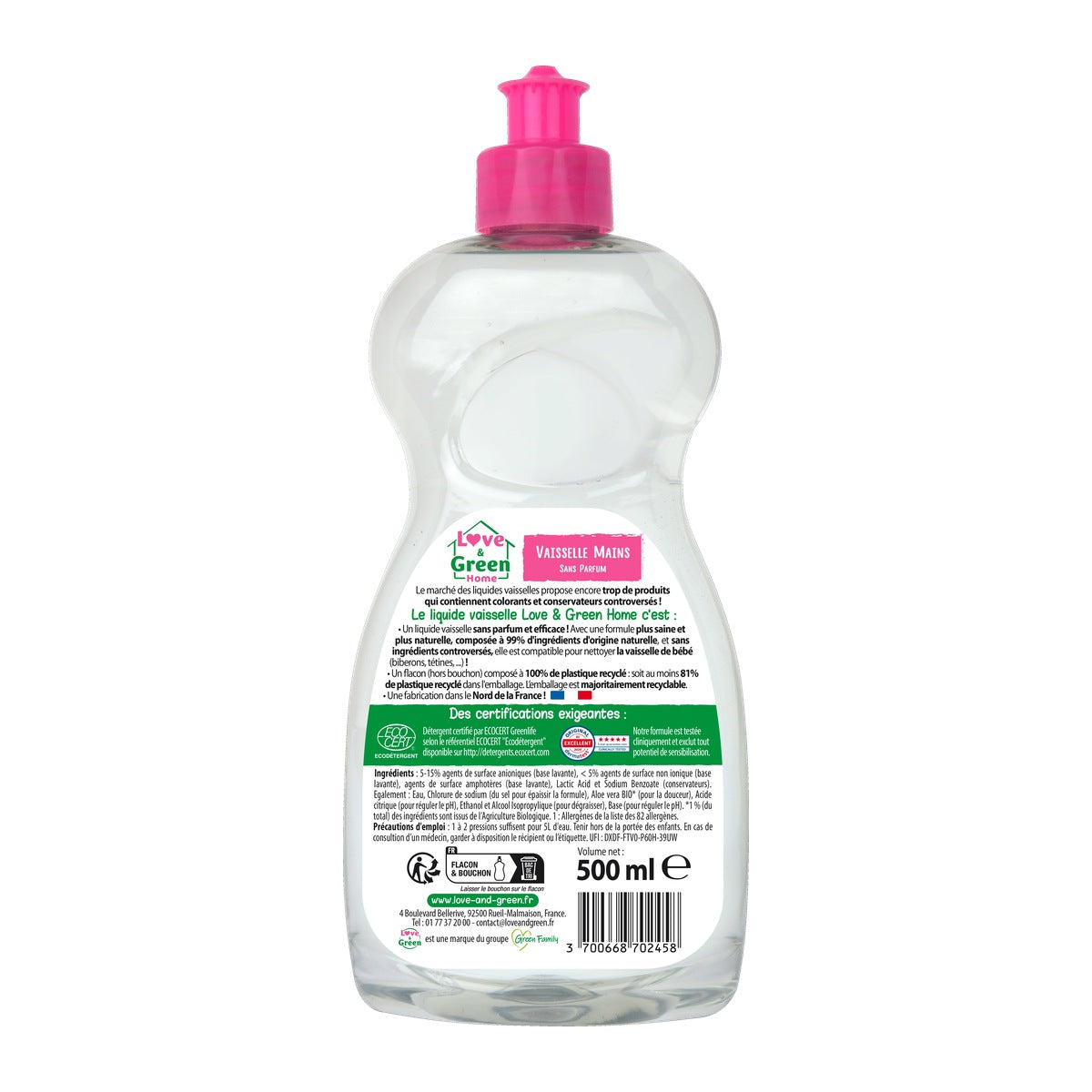 Home Lavavajillas, Sin Perfume Hipoalergénico - 500Ml